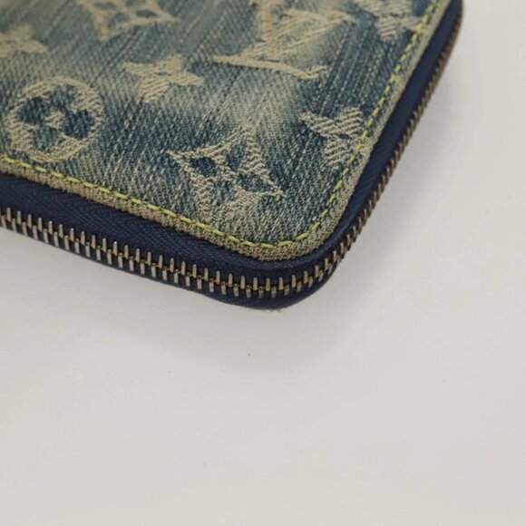 LOUIS VUITTON Monogram Denim Mini Zippy Wallet Wallet Blue M95342 LV Auth 135447 - Picture 9 of 13